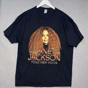 Janet Jackson Shirt Mens XL Black Together Again Tour 2023 Graphic Concert Tee